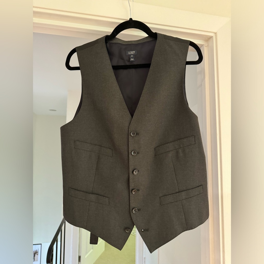 J. Crew Ludlow suit vest, size medium, charcoal gray wool